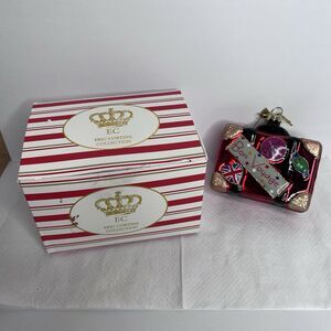 Eric Cortina World Travel Paris London Suitcase Mercury Glass Ornament